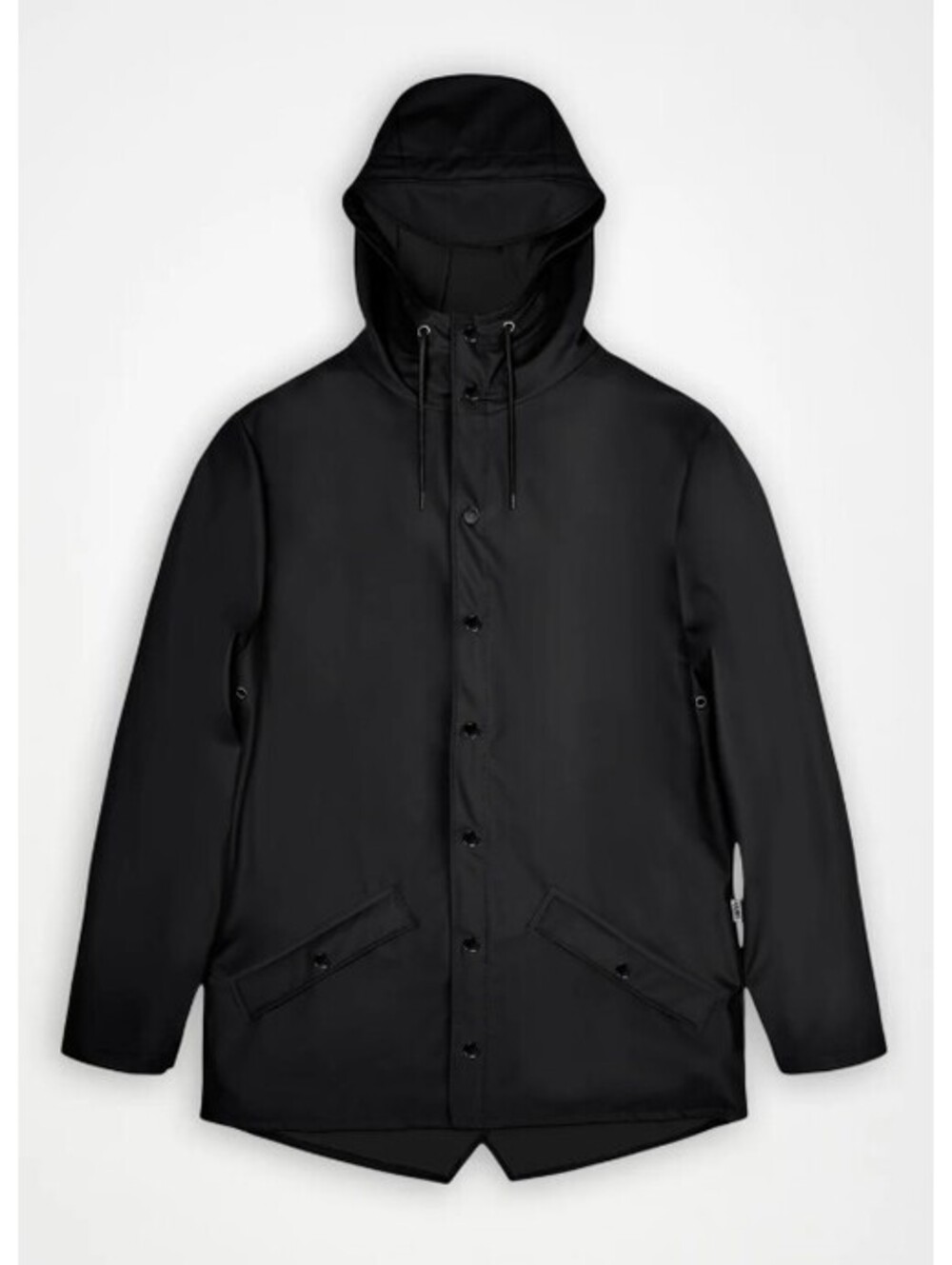 RAINS Jacket W3 Black Waterproof Hooded Rain Jacket Unisex Large NWT